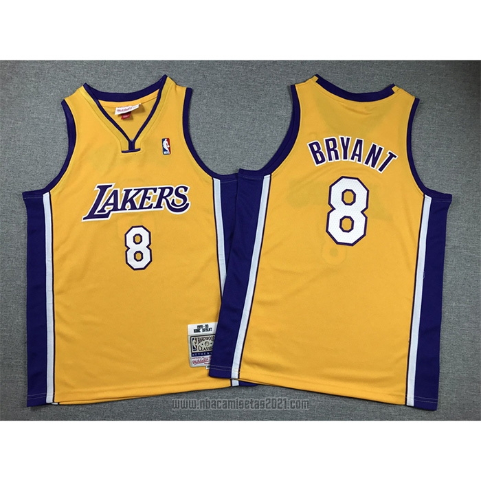 Camiseta Nino Los Angeles Lakers Kobe Bryant #8 Mitchell & Ness 1999-00 Amarillo